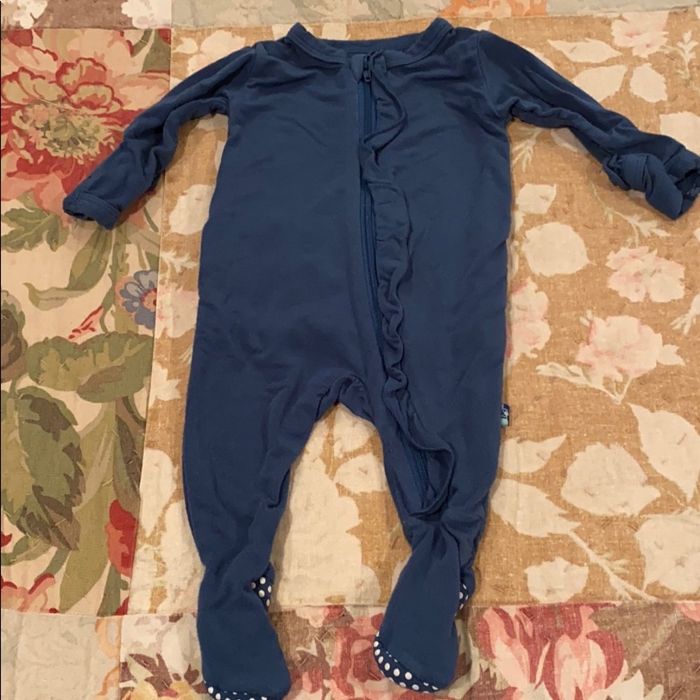 Kickee Pants ruffle zipper footie